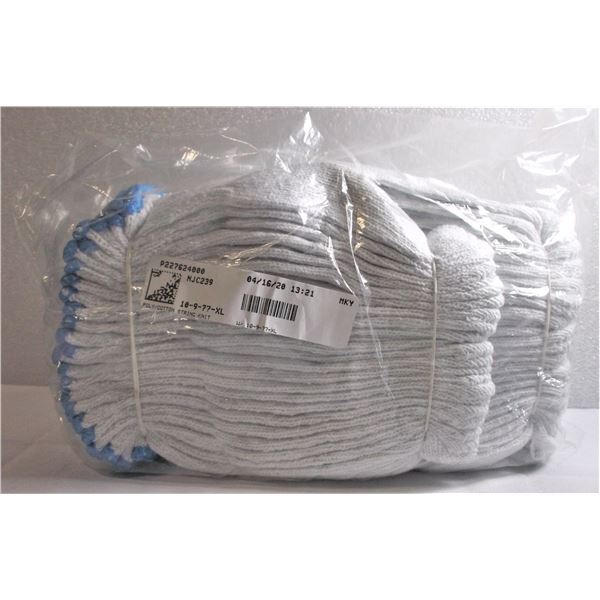 Unopened Package of 12 Pairs of Poly/Cotton Work Gloves Size XL