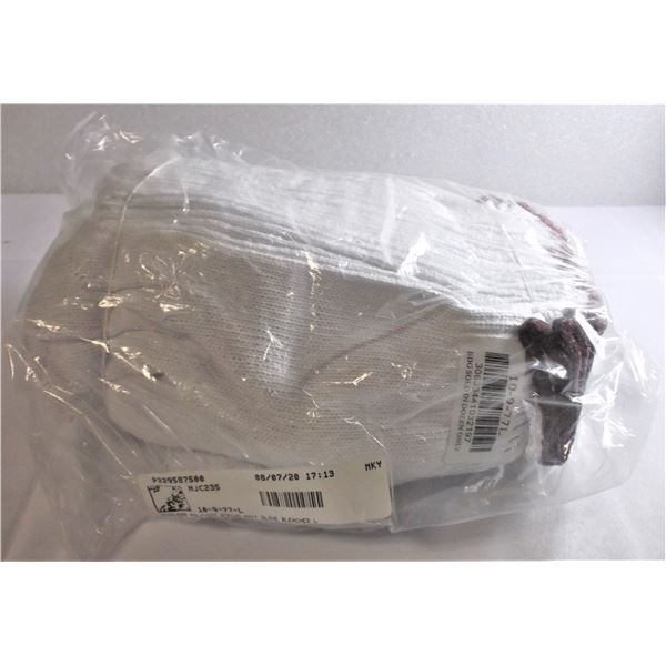 Unopened Package of 12 Pairs of Poly/Cotton Work Gloves Size Large