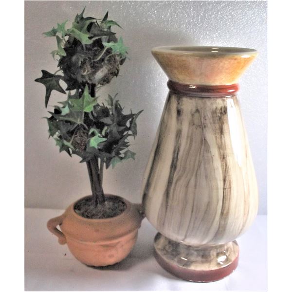 Vase and Pot with Fabric Plant