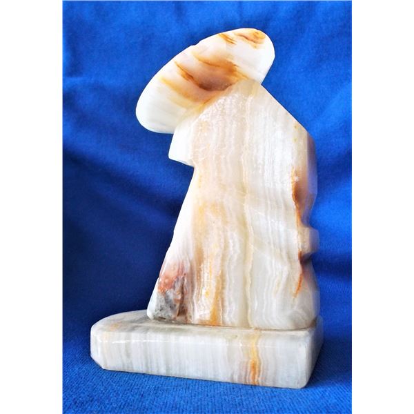 Vintage hand-carved Alabaster Marble bookend