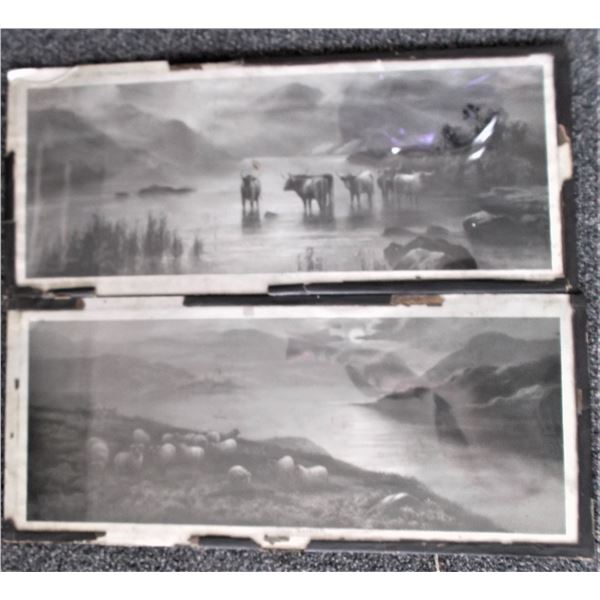 TWO Vintage Prints - 8.5x20 Inches