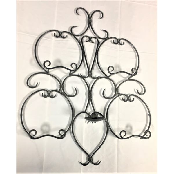 Black Metal Wall Plate Display - Stands 26.5 Inches Tall