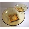 Image 2 : Yellow Glass Serving Bowl with Dip Bowl