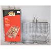 Image 1 : Two Chrome Flat Spit Baskets for BBQ