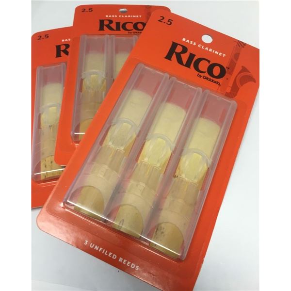 NINE Rico Bass Clarinet Reeds 2.5