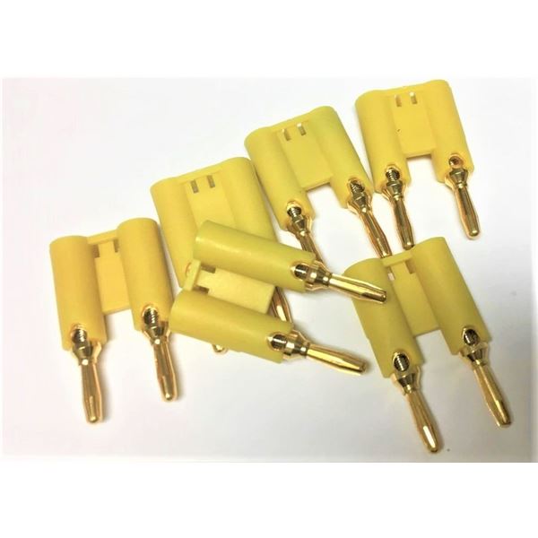 SIX Rapco Dual Banana Plugs - Yellow