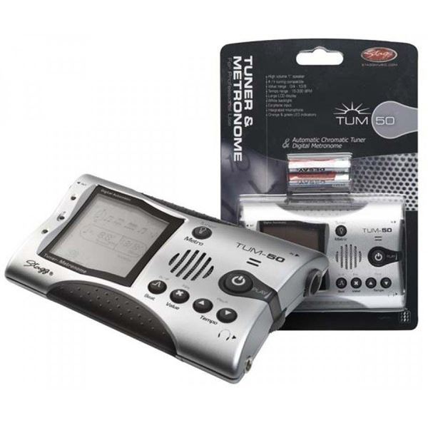 STAGG TUM-50 SL CHROMATIC TUNER & DIGITAL METRONOME SILVER