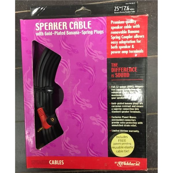 D'Addario Speaker Cable With Gold Plated Banana Plugs