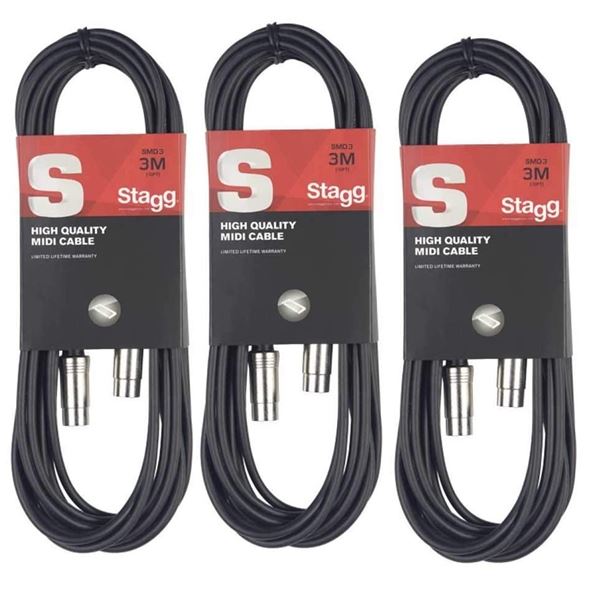 THREE smd3 3m High Quality Midi Cables