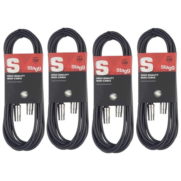 FOUR smd3 3m High Quality Midi Cables