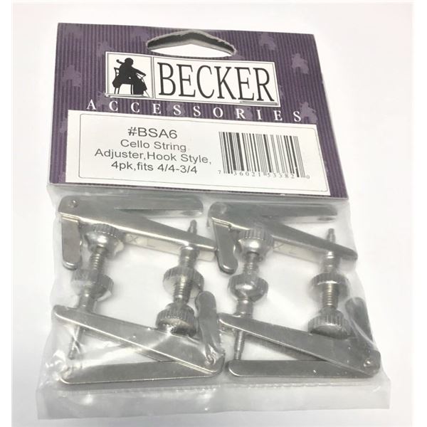 Becker #BSA6 Cello String Adjuster , Hook Style 4 pack