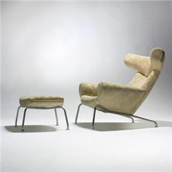 Hans Wegner, Ox chair and ottoman, models 46 and 49