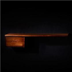 George Nakashima, Hanging Wall Shelf with Drawers