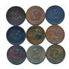 Image 1 : TOKENS 1840-1843 Victoria Penny NS-2 A Lot of 9 Pieces Very Good-Fine+