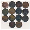 Image 2 : TOKENS 1843 A Lot of 14 NB-1A1 Halfpenny AGood-Very Fine