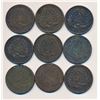 Image 1 : TOKENS 1837 A Lot of 9 LC-9D Habitant Penny AGood-Very Good