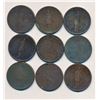 Image 2 : TOKENS 1837 A Lot of 9 LC-9D Habitant Penny AGood-Very Good