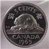 Image 1 : CANADA 1965 5 Cents Large Beads Heavy Cameo CCCS MS-60