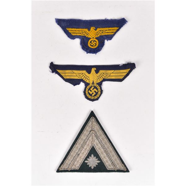 Three nazi cloth patches