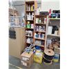 Image 2 : OAK DOUBLE PEDESTAL DESK, 2 OFFICE CHAIRS, COLE METAL 4 DRAWER FILE CABINET, 2 WOODEN STORAGE