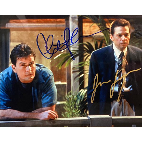 Two and a Half Men Charlie Sheen and Jon Cryer signed photo