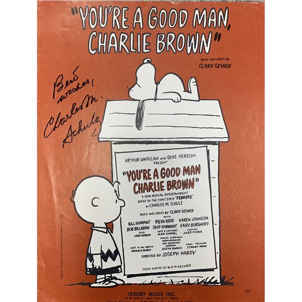 Charles Schulz You're a Good Man Charlie Brown signed sheet music