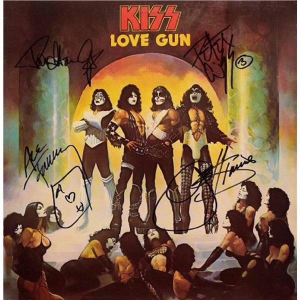 Kiss signed "Love Gun" album