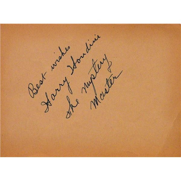 Harry Houdini signature slip