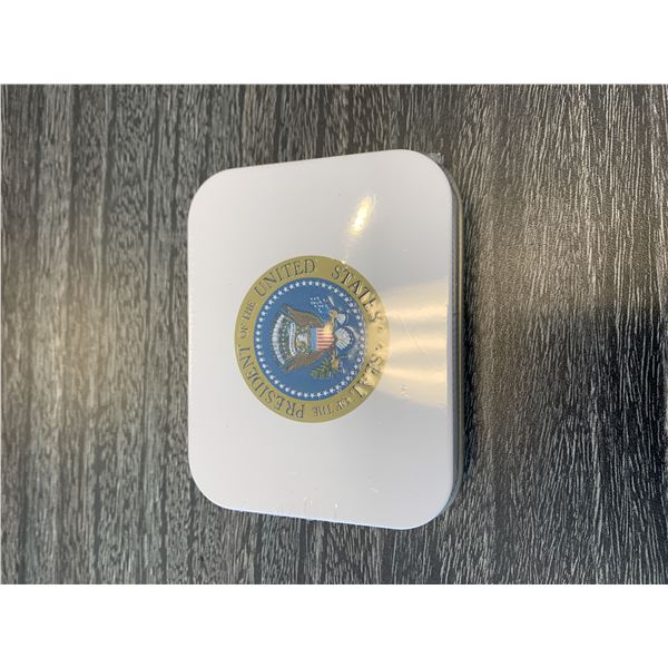 Presidential tin of candy