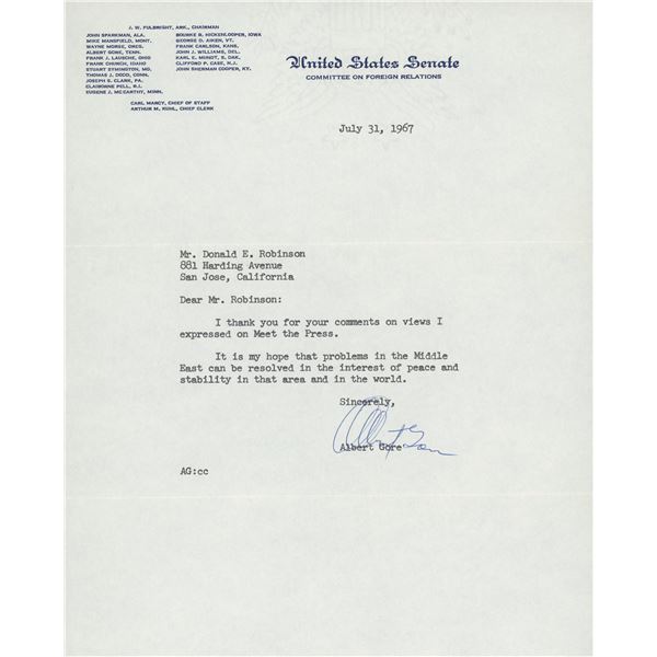 Al Gore signed letter