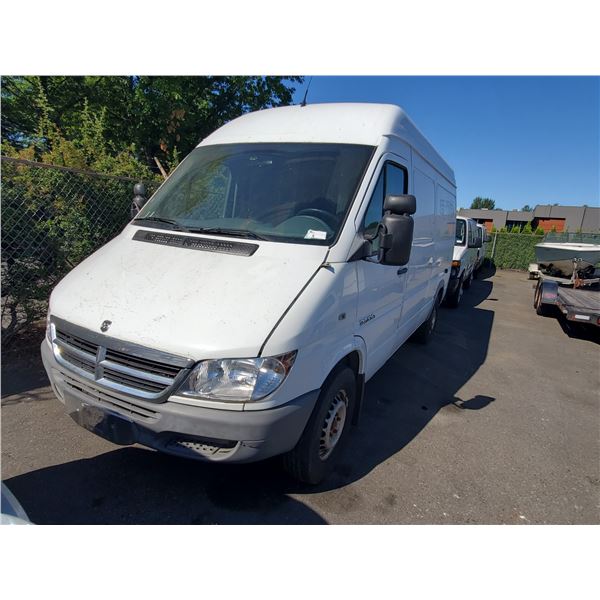 2006 DODGE SPRINTER 2500, 4DR CARGO VAN, WHITE, VIN # WD0BD644165958886