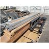 Image 2 : PALLET OF WOOD PLANKS, CATWALK BASE AND METAL STORAGE SHELF FRAMES