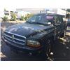 Image 1 : 2002 DODGE DAKOTA, 4DR PU, BLACK, VIN # 1B7HL38X72S700652,