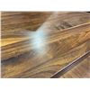Image 2 : RUSTIC DARK WOOD COLOURED TABLE TOP 60" X 27" WITH 2 BLACK METAL T-SHAPE BASES
