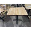 Image 2 : RECTANGULAR LIGHT WOOD COLOURED TABLE W30" X D24" X H30" WITH 2 ALUMINUM LIGHT WOOD COLOURED CHAIRS