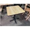 Image 2 : SQUARE LIGHT WOOD COLOURED TABLE W24" X D24" X H30" WITH ALUMINUM LIGHT WOOD COLOURED CHAIR