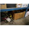 Image 2 : 2 WHEELED HAND DOLLY, JOBSITE LIGHTING TRIPOD, SAW HORSE/ ADJUSTABLE WORK TABLE AND BOX OF HEAVY
