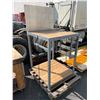 Image 2 : INDUSTRIAL METAL WORK TABLE WITH BUILT IN 3 TIER PARTS SHELF W35" X D40" X H46" WORKING HEIGHT 70"
