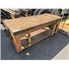 Image 1 : 2 TIER WOOD WORK TABLE W88" X D36" X H36"