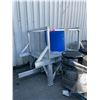 Image 2 : ALUMINUM LIQUID STORAGE TANK STAND WITH 2 - 200L LIQUID STORAGE BARRELS W60" X D94" X H68"