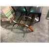 Image 2 : 2 BROWN LEATHER HIGH BACK ARMLESS ACCENT CHAIRS & GLASS TOP COFFEE TABLE