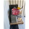 Image 2 : PALLET OF 3 MOP BUCKETS, 3 ASSORTED SIZE FILING CABINETS AND LARGE BOX OF ASSORTED PARTS BINS