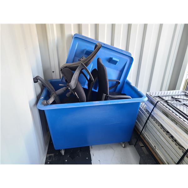 BLUE ULINE MOBILE WAREHOUSE POLY BOX TRUCK WITH CONTENTS
