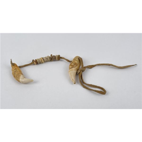 Early Northwest Coast Shaman Effigy Bear Teeth