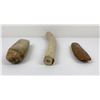 Image 4 : Lot of 3 Ancient Indian Bone Artifacts