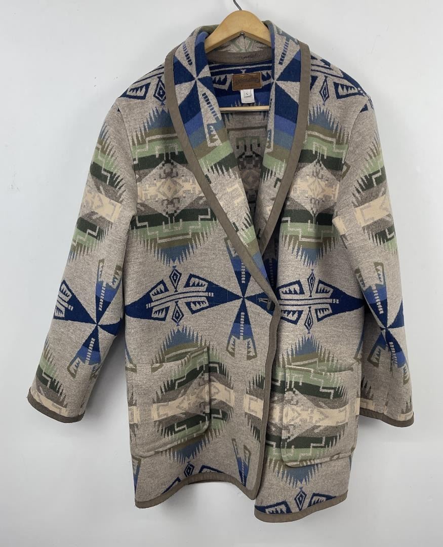 Vintage Pendleton Indian Pattern Blanket Jacket