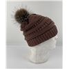 Image 1 : Real Fur Pom Pom Knit Beanie Hat