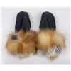 Image 1 : Red Fox Fur Cuff Leather Gloves