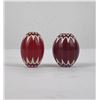 Image 1 : Pair of Large Red Chevron Indian Trade Beads