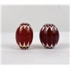 Image 2 : Pair of Large Red Chevron Indian Trade Beads